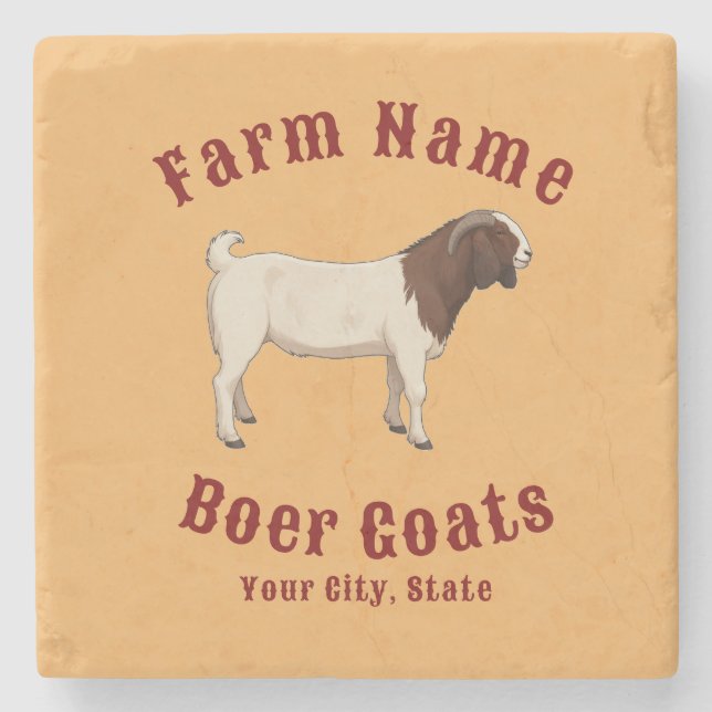 Porta-copo De Pedra Your Farm Boer Goats (Frente)