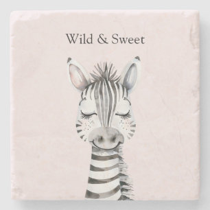 Porta-copo De Pedra Zebra Selvagem & Doce Rosa