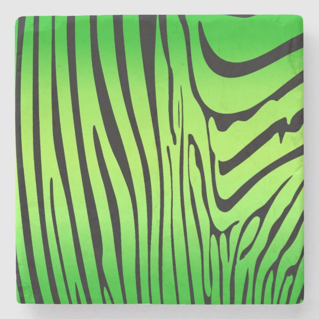 Porta-copo De Pedra Zesty Zebra Green (Frente)