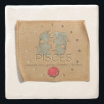 Porta-copo De Pedra Zodiac - Pisces - Coaster<br><div class="desc">Celebrate the spirit of Pisces with this beautifully designed limestone coaster featuring original created art inspired by the stars and symbolism of the zodiac. Crafted on natural limestone with a cork backing, this coaster combines everyday function with celestial style. The distinctive zodiac design highlights the personality and energy of the...</div>
