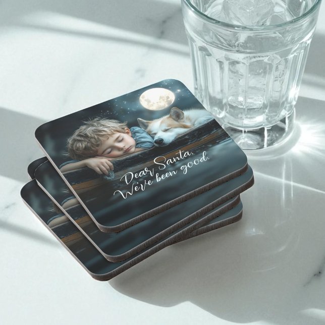 Porta-copo Dear Santa We've Been Good Holiday Photo (Criador carregado)