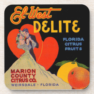Porta-copo Deco de arte El-West Delite Fruta da Flórida, nos 