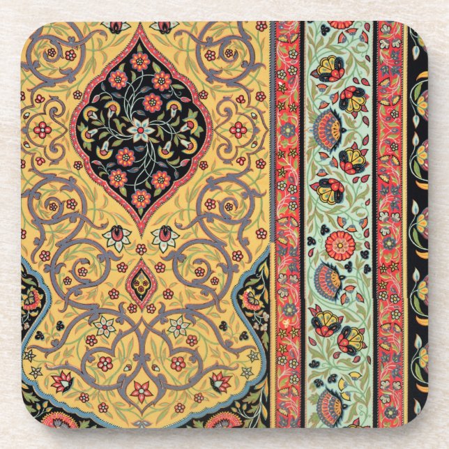 Porta-copo Decoração persa, placa XXV 'do Orn policromo (Frente)