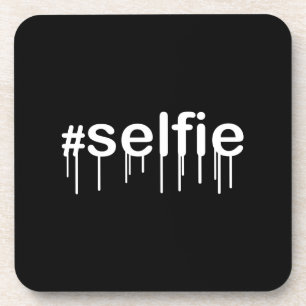 Porta-copo Decoração Preta de Selfie de Seleção da Hashta