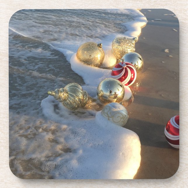 Porta-copo Decorações de Natal no Plástico do Oceano (Frente)