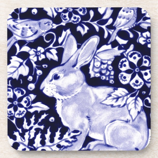 Porta-copo Dedham Blue Rabbit, Classic Blue & White Design (Frente)