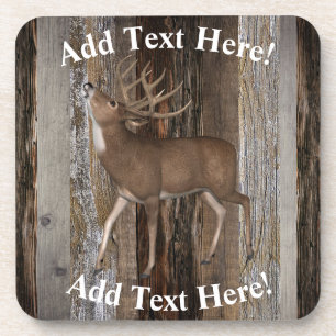 Porta-copo Deer Buck Vintage Madeira Rústica