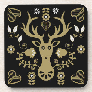 Porta-copo Deer de Arte Folclórica Moderna
