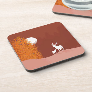 Porta-copo Deer on Moon Lit Hill
