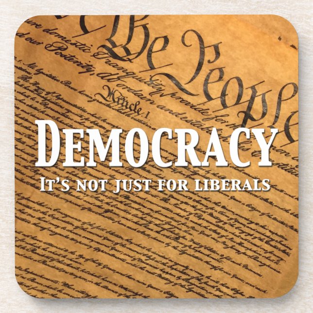 Porta-copo Democracia Não É Apenas Para Liberais (Frente)