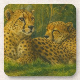 Porta-copo Descanso de Cheetah Duo em Floresta