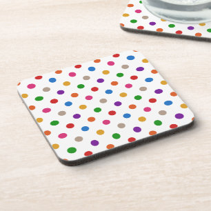 Porta-copo Desenho de Arco-íris Colorido Branco com Pontinhos