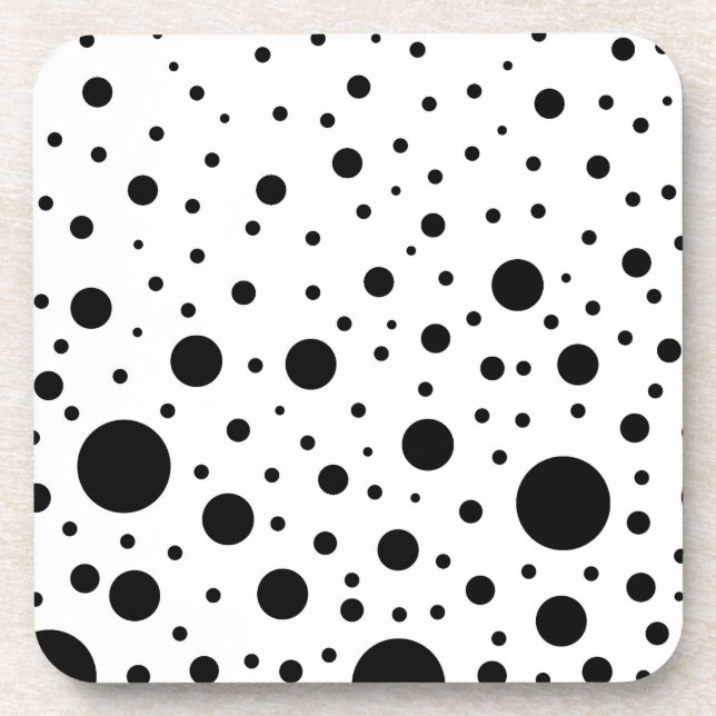 Porta-copo Desenho de Círculo Preto e Branco (Frente)