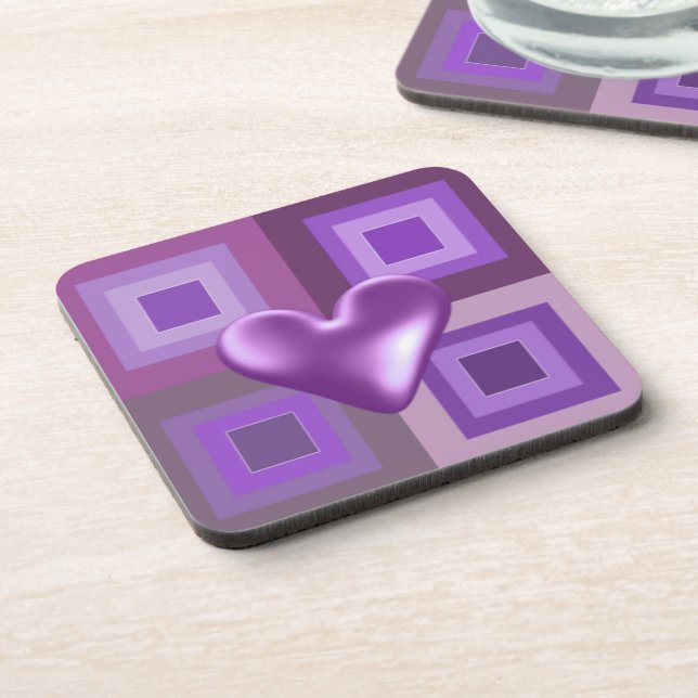 Porta-copo Desenho de Coração Roxo Fofo (Left Side)