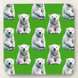 Porta-copo Desenho de padrão de urso polar verde