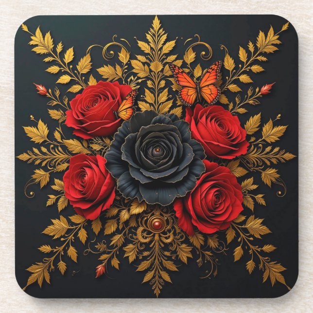 Porta-copo Desenho Floral Elegante (Frente)