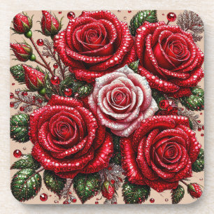 Porta-copo Desenho Floral Embelezado com Joias Intrincadas