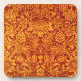 Porta-copo Desenho Floral Vermelho e Amarelo Dourado de Wm Mo