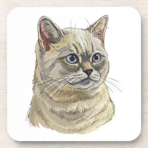Porta-copo Desenho manual de Travesseiro decorativo de gato b