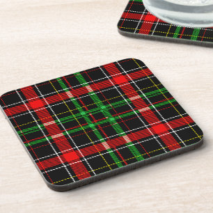 Porta-copo Desenho Xadrez Escocês Flanela Natal Preto