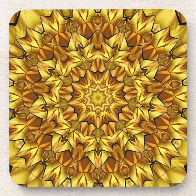 Porta-copo Design abstrato antigo do ouro Mandala - 63495 (Frente)
