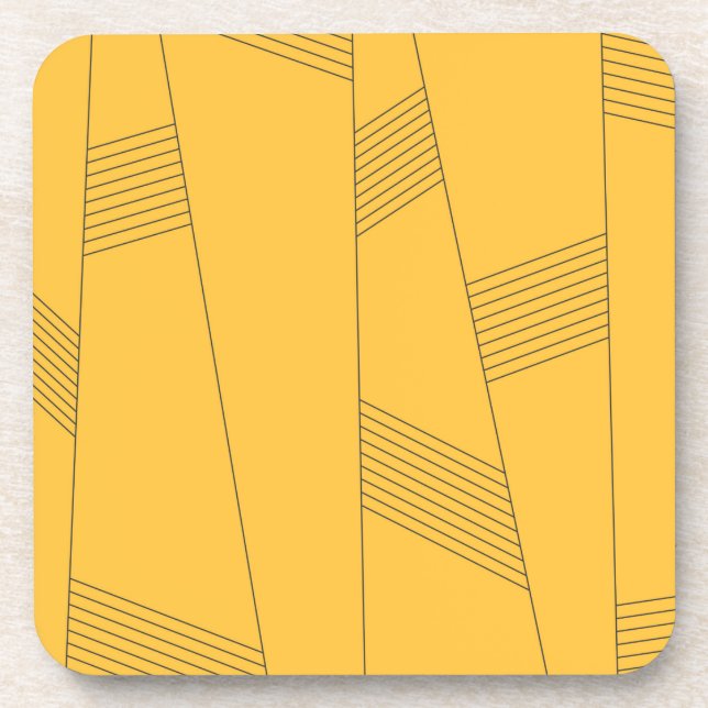 Porta-copo Design abstrato simples, amarelo, moderno (Frente)
