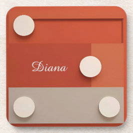 Porta-copo Design Abstrato Vermelho Com Formas Geométricas