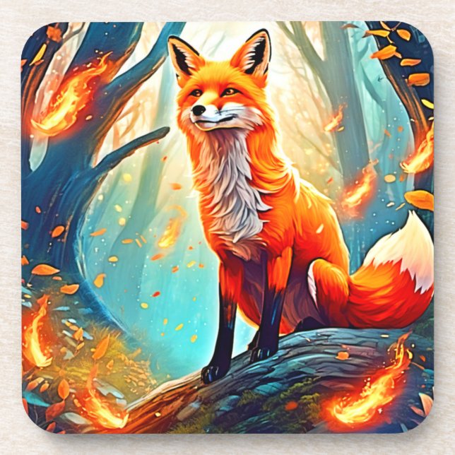 Porta-copo Design da Cena Fox Crimson (Frente)