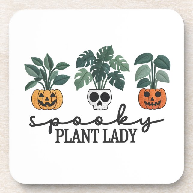 Porta-copo Design da Spooky Plant Lady Halloween Monstera (Frente)
