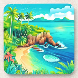 Porta-copo Design de Blisagem Costeira Tropical