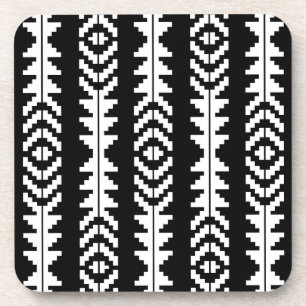 Porta-copo Design de Boho Geométrico preto e branco