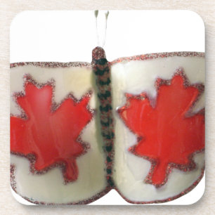 Porta-copo Design de Borboleta de Bandeira Canadiana
