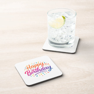 Porta-copo Design de Caligrafia de Aniversário Elegante