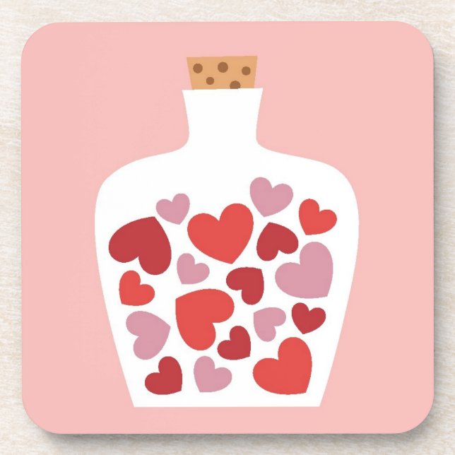 Porta-copo Design de cartão do dia dos namorados (Frente)