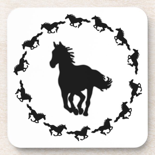 Porta-copo Design de cavalo Silhouette (Frente)