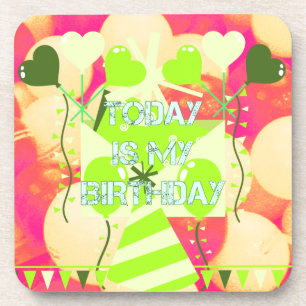 Porta-copo Design de Celebração Feliz: Hoje é o Meu Aniversár