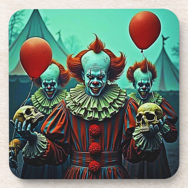 Porta-copo Design de Cena de Horror de Palhaço Assustador (Frente)