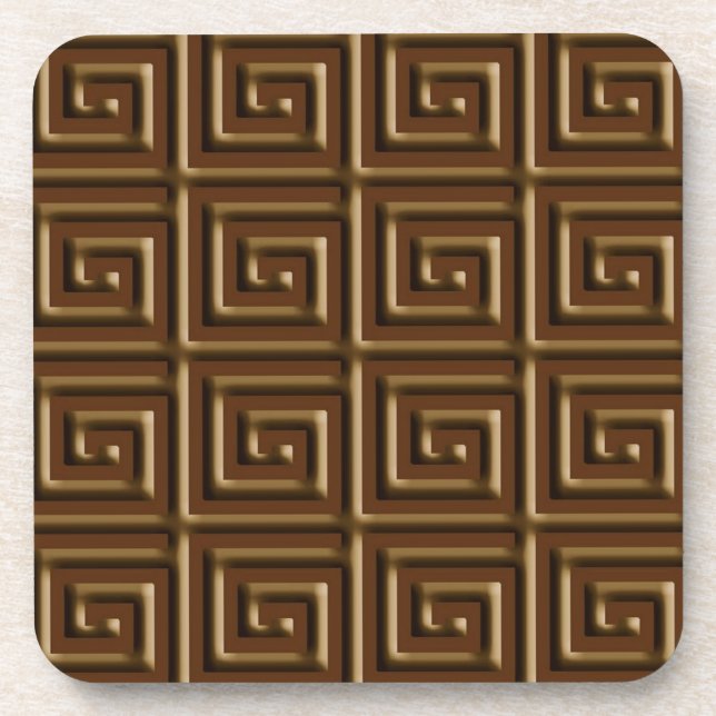 Porta-copo Design de chave grega - chocolate escuro (Frente)