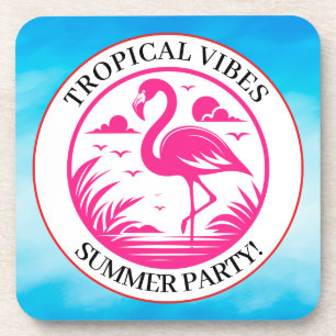 Porta-copo Design de Círculo de Verão Flamingo Rosa-68730
