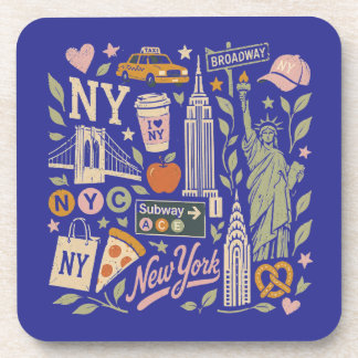 Porta-copo design de colagem retrô ny