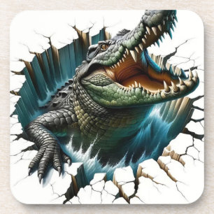 Porta-copo design de Crocodilo 3D - Réptil Realista