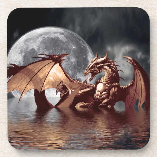 Porta-copo Design de Dragon & Moon Fantasy (Frente)