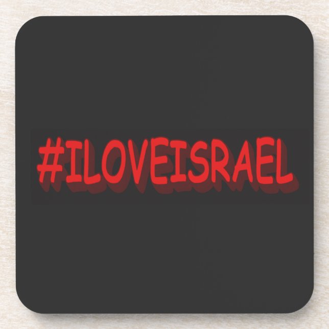 Porta-copo Design de Expressão Bestial "#ILOVEISRAE". Comprar (Frente)