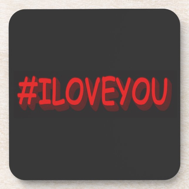 Porta-copo Design de Expressão Bestial "#ILOVEyou". Comprar A (Frente)