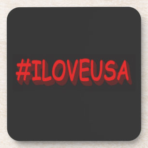Porta-copo Design de Expressão Cuta "#ILOVEUSA". Compre agor