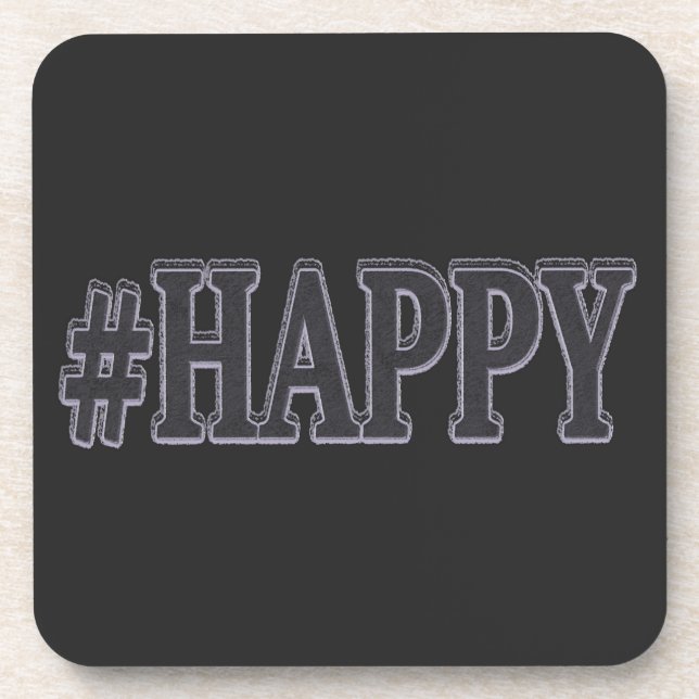 Porta-copo Design de Expressão Fixe "#FELIZ". Comprar Agora J (Frente)