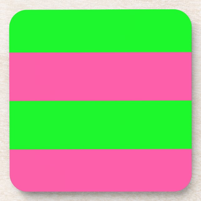 Porta-copo Design de faixa rosa e verde (Frente)