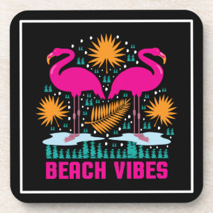 Porta-copo Design de Flamingos Rosa Vibes de Praia