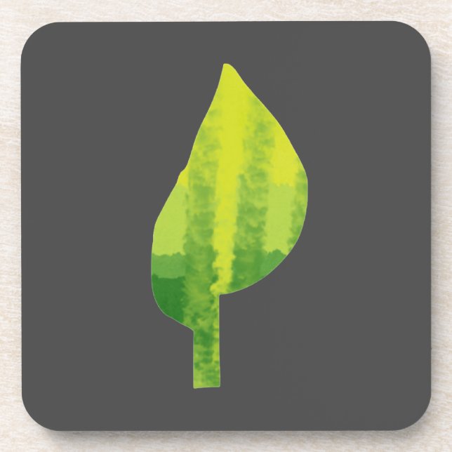 Porta-copo Design de folha verde da natureza (Frente)