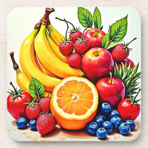 Porta-copo Design de Fruta de Delícia de  Fresca Vibrante